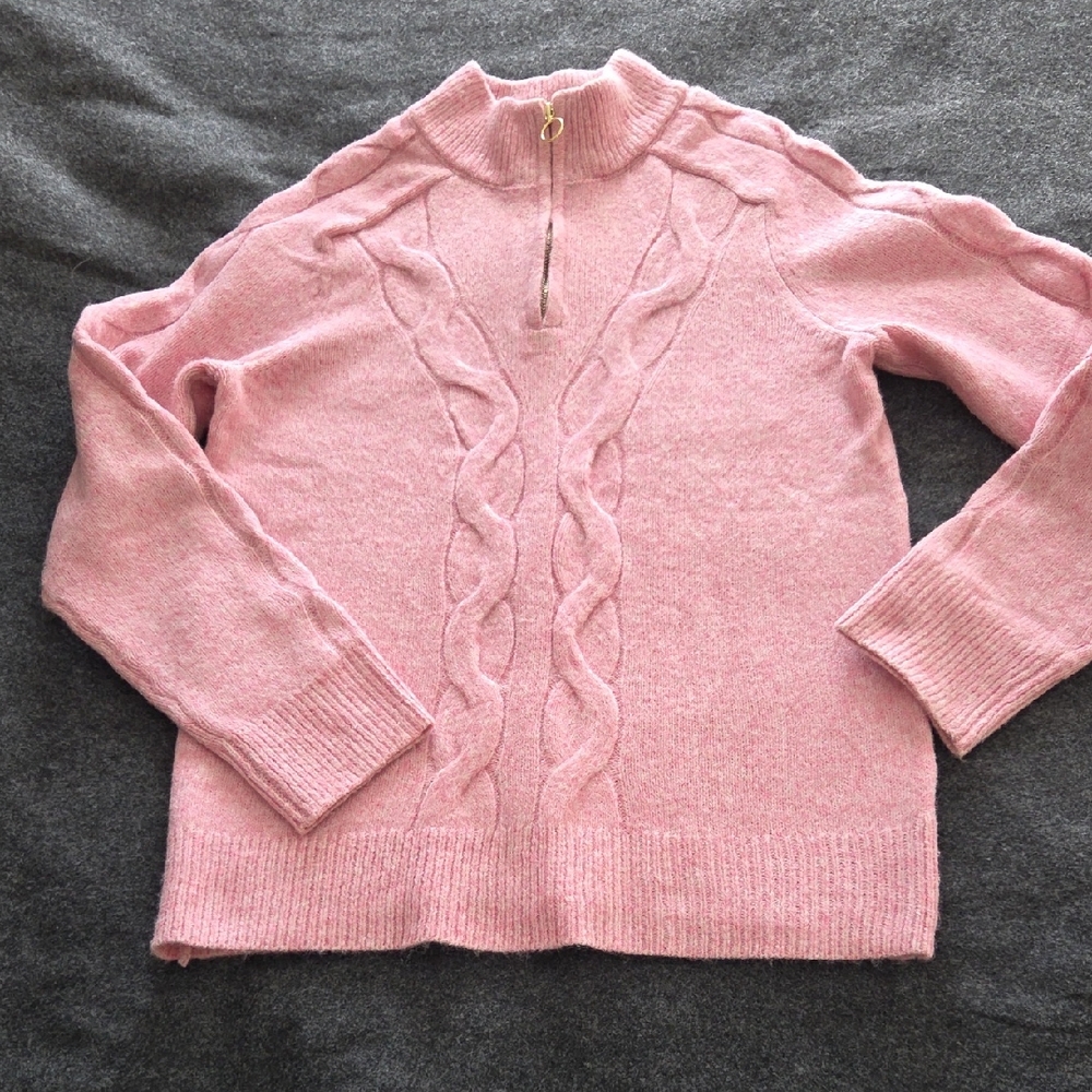 Croft & Barrow Pink Cowl Neck Sweater